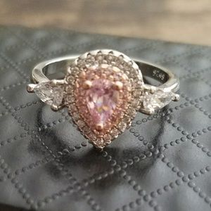 1 Carot Pink Crystal Stone Ring